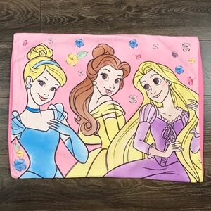 Disney Princess Cinderella Belle Rapunzel Girls Cartoon Pink Pillowcase